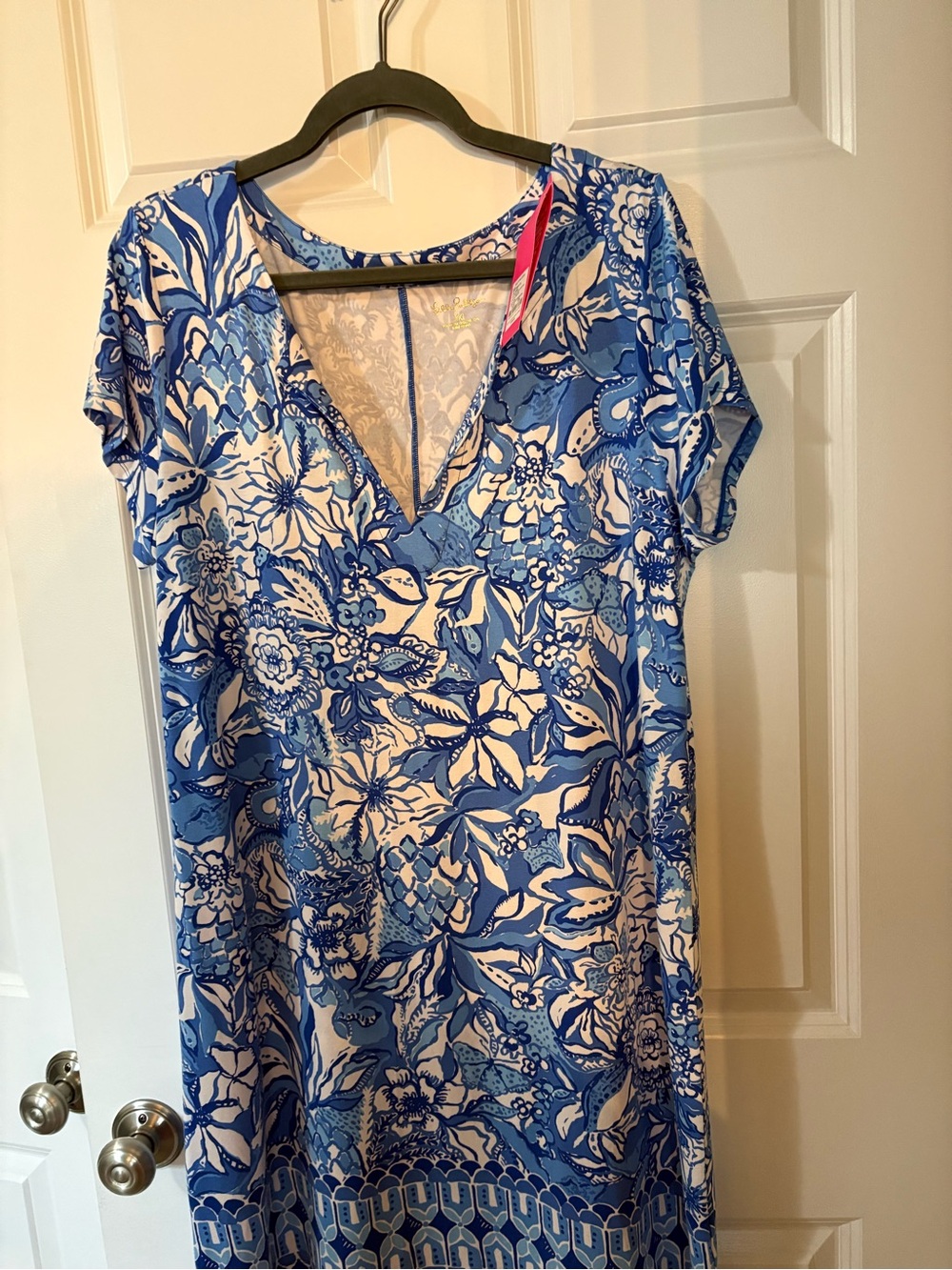 Lilly Pulitzer UPF 50+ Sophiletta Dress Blue Tang Flocking Fabulous xxl